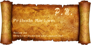 Prihoda Mariann névjegykártya