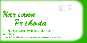 mariann prihoda business card